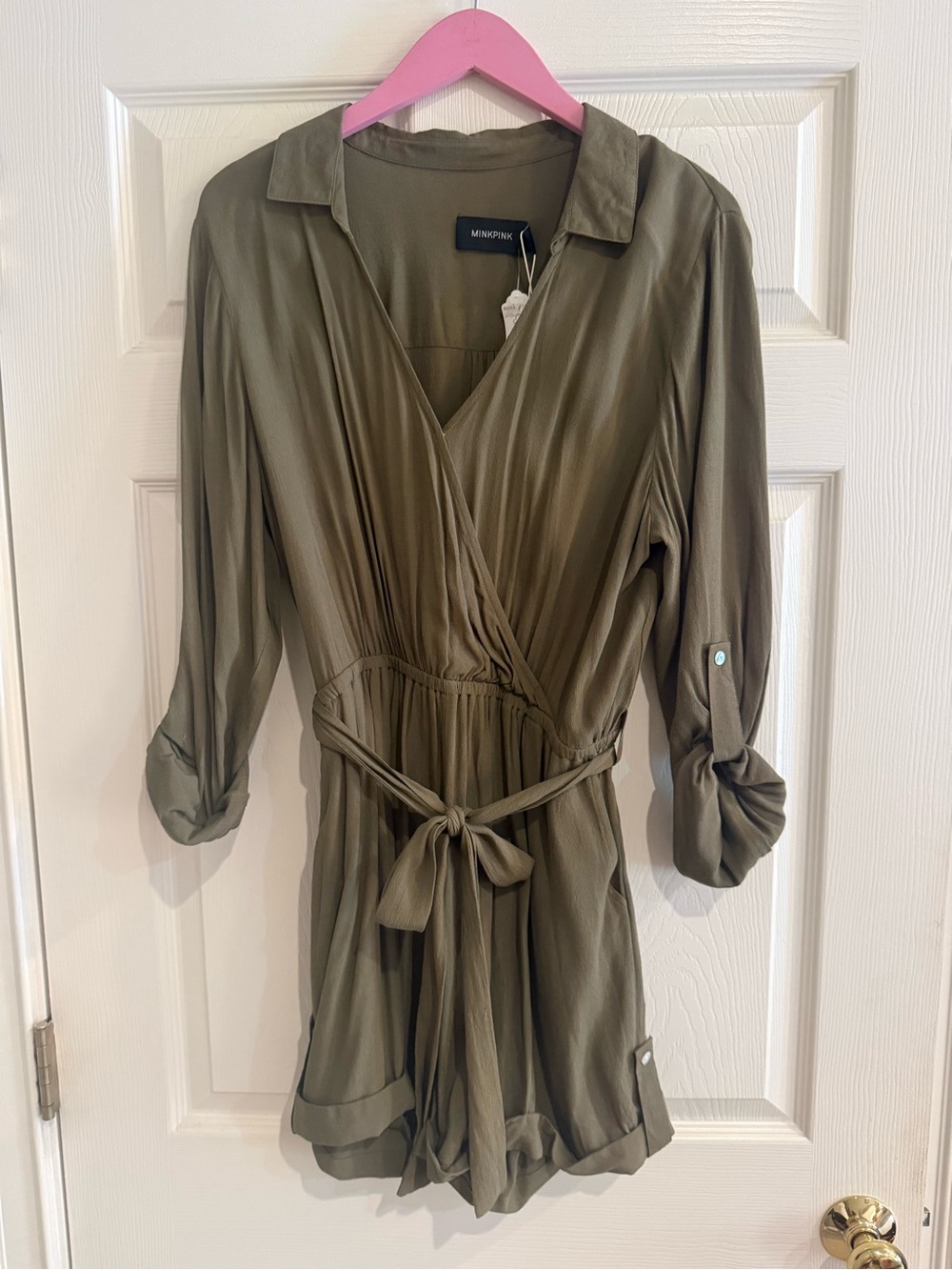 MINKPINK Olive Wrap Tie Romper